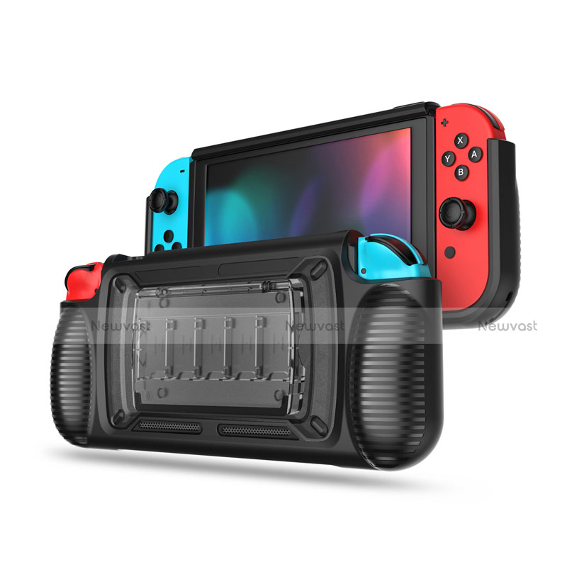 Silicone Candy Rubber TPU Line Soft Case Cover S01 for Nintendo Switch Black