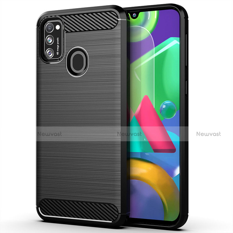 Silicone Candy Rubber TPU Line Soft Case Cover S01 for Samsung Galaxy M30s Black