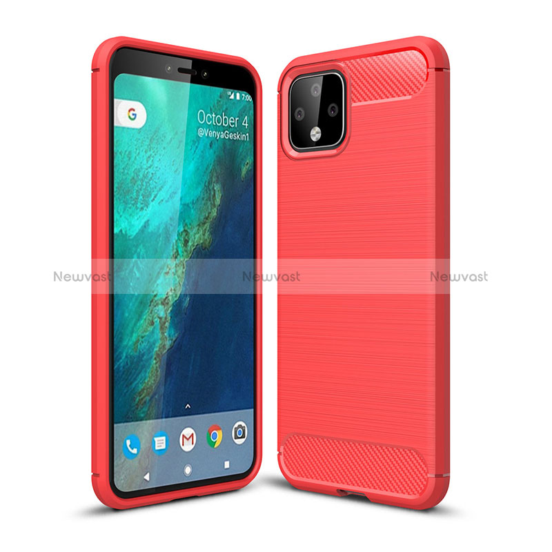 Silicone Candy Rubber TPU Line Soft Case Cover WL1 for Google Pixel 4 Red
