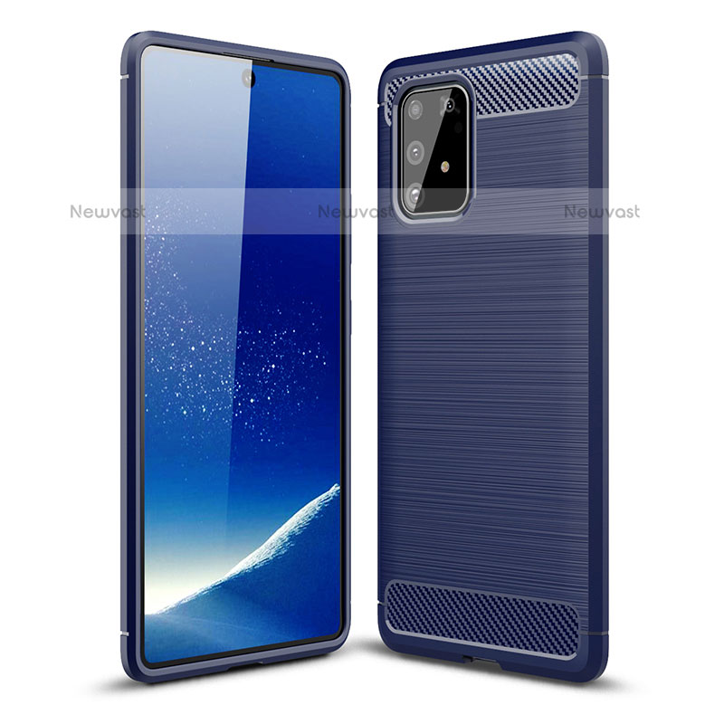 Silicone Candy Rubber TPU Line Soft Case Cover WL1 for Samsung Galaxy A91 Blue