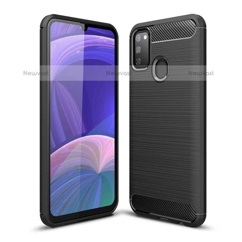 Silicone Candy Rubber TPU Line Soft Case Cover WL1 for Samsung Galaxy M21 Black