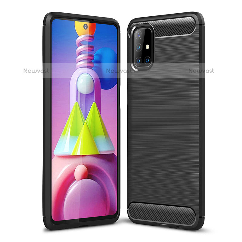 Silicone Candy Rubber TPU Line Soft Case Cover WL1 for Samsung Galaxy M51 Black