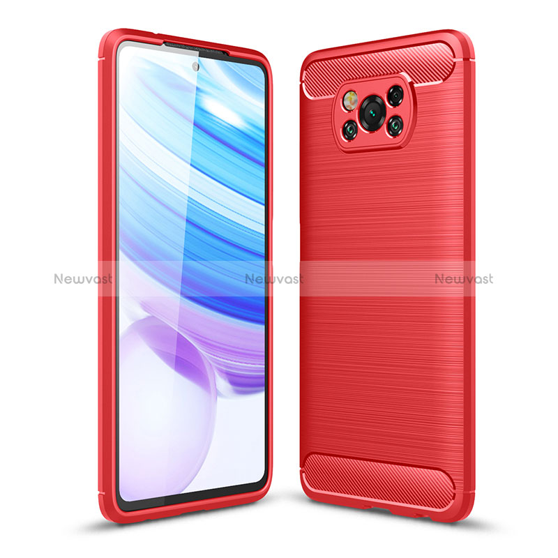 Silicone Candy Rubber TPU Line Soft Case Cover WL1 for Xiaomi Poco X3 NFC Red