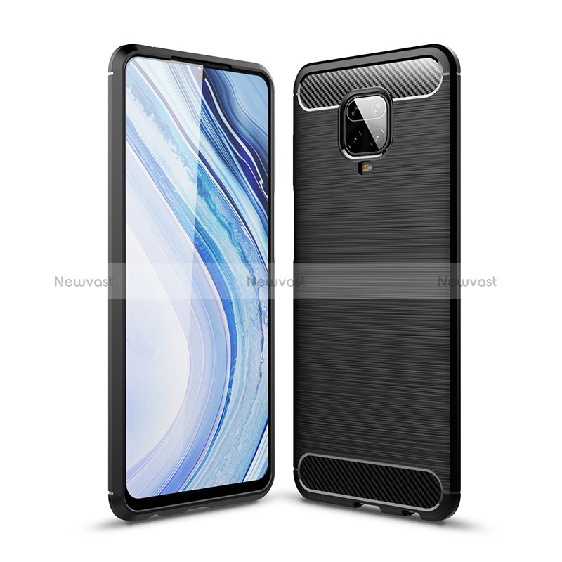 Silicone Candy Rubber TPU Line Soft Case Cover WL1 for Xiaomi Redmi Note 9 Pro Black