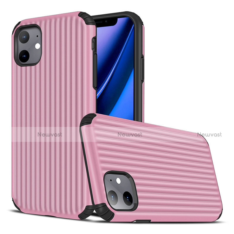 Silicone Candy Rubber TPU Line Soft Case Cover Z01 for Apple iPhone 11 Pink
