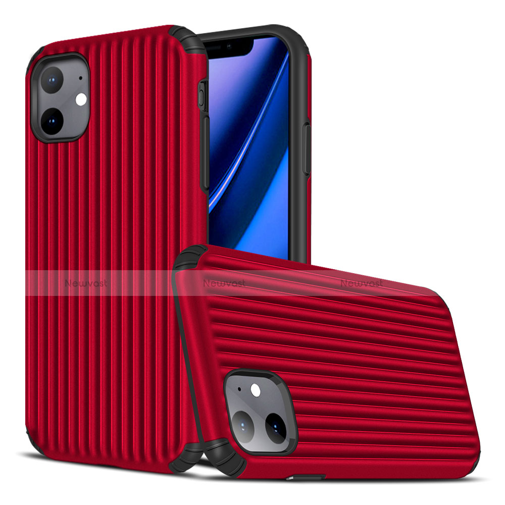 Silicone Candy Rubber TPU Line Soft Case Cover Z01 for Apple iPhone 11 Red