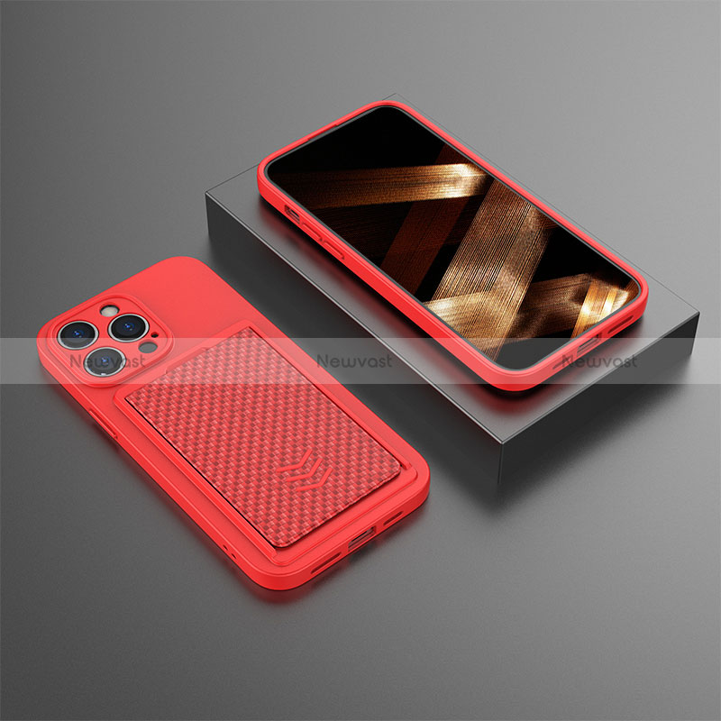 Silicone Candy Rubber TPU Soft Case Cover KC1 for Apple iPhone 13 Pro Max Red