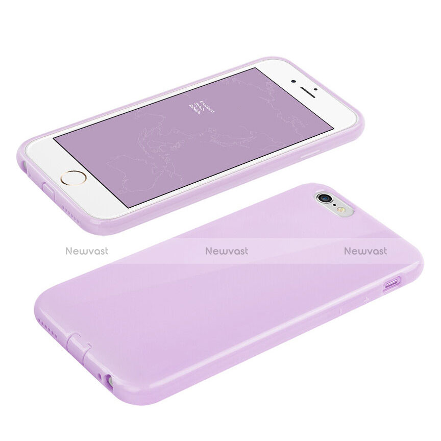 Silicone Candy Rubber TPU Soft Case for Apple iPhone 6S Purple