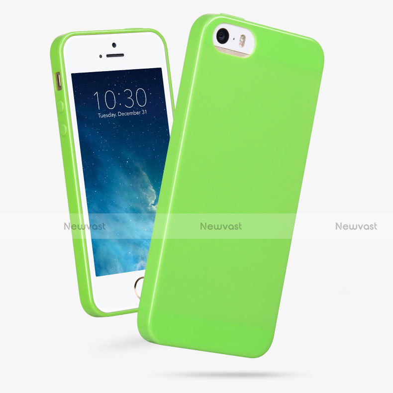 Silicone Candy Rubber TPU Soft Case for Apple iPhone SE Green