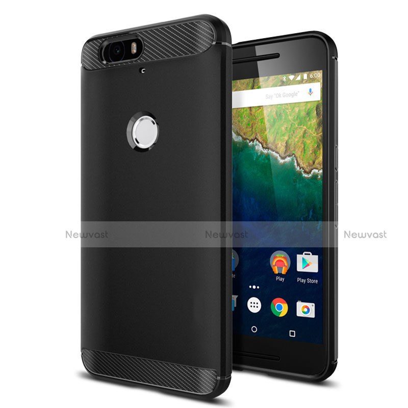 Silicone Candy Rubber TPU Soft Case for Google Nexus 6P Black