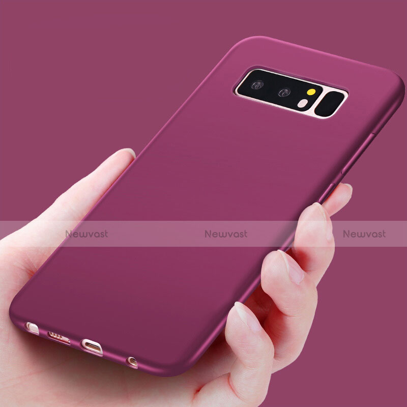 Silicone Candy Rubber TPU Soft Case for Samsung Galaxy Note 8 Duos N950F Purple