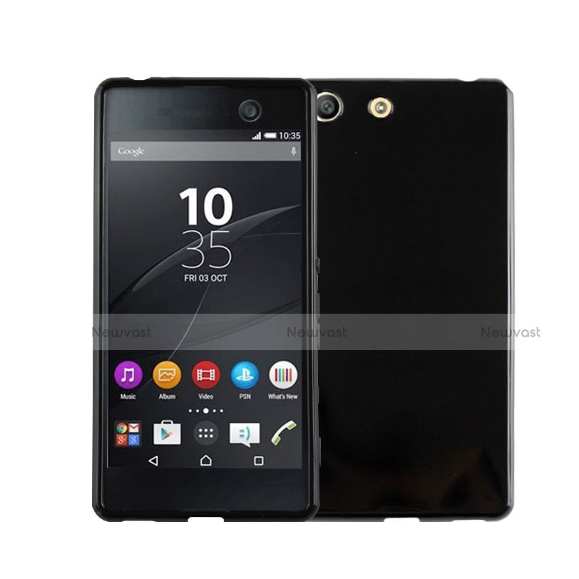 Silicone Candy Rubber TPU Soft Case for Sony Xperia M5 Black