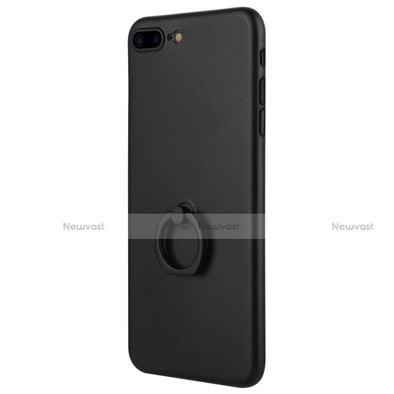Silicone Candy Rubber TPU Soft Case with Stand for Apple iPhone 8 Plus Black