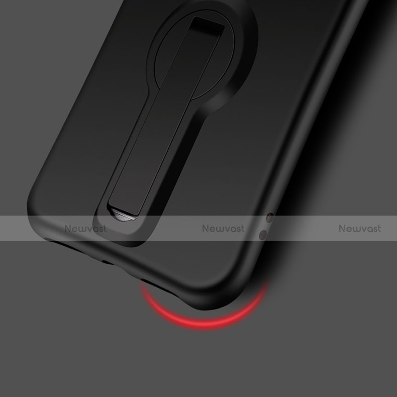 Silicone Candy Rubber TPU Soft Case with Stand S02 for Apple iPhone 8 Black