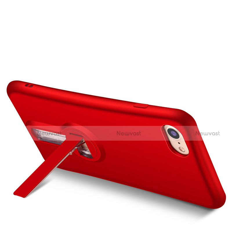Silicone Candy Rubber TPU Soft Case with Stand S02 for Apple iPhone 8 Red
