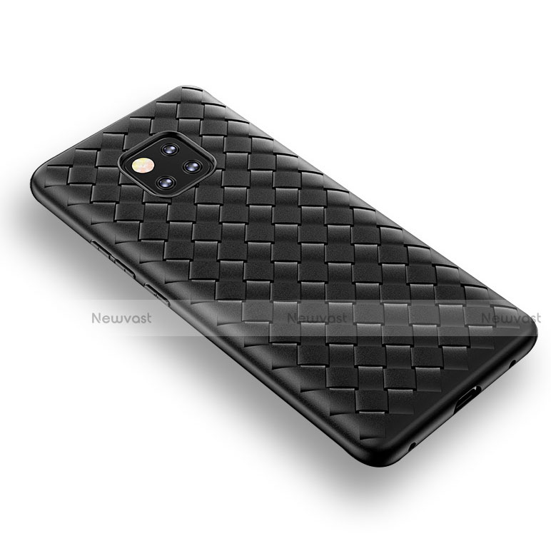 Silicone Candy Rubber TPU Twill Soft Case B02 for Huawei Mate 20 Pro Black