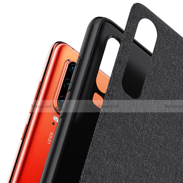 Silicone Candy Rubber TPU Twill Soft Case B02 for Huawei P30 Black