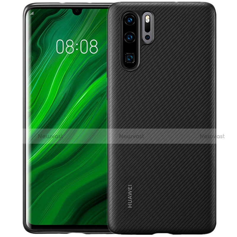 Silicone Candy Rubber TPU Twill Soft Case B02 for Huawei P30 Pro Black