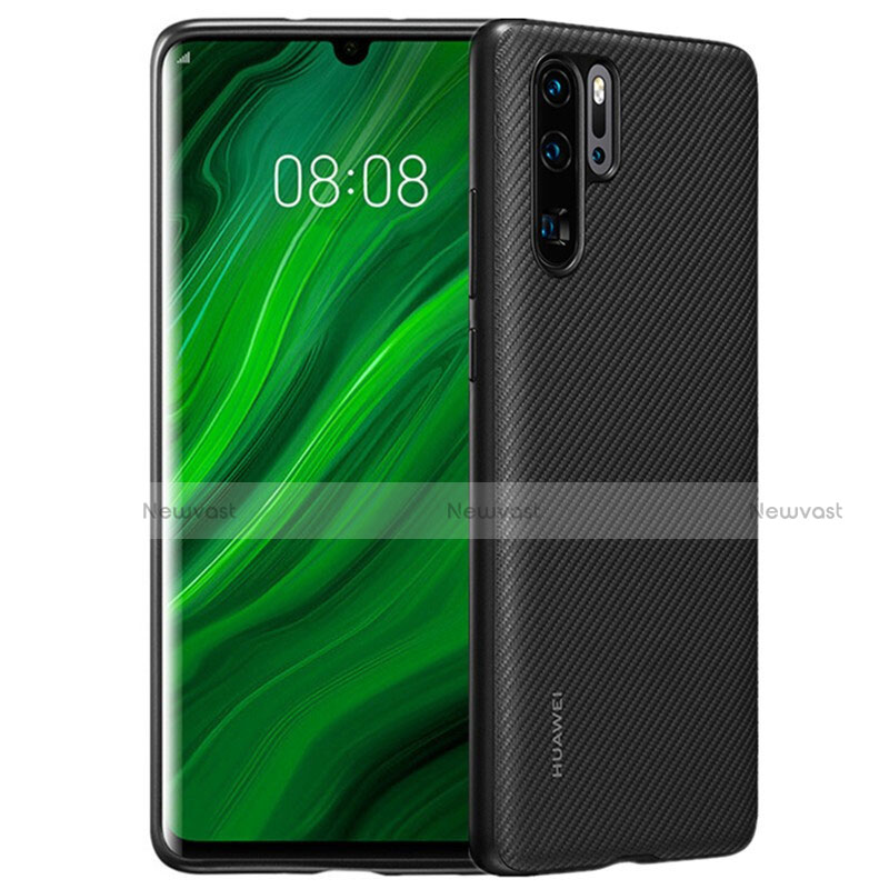 Silicone Candy Rubber TPU Twill Soft Case B02 for Huawei P30 Pro Black