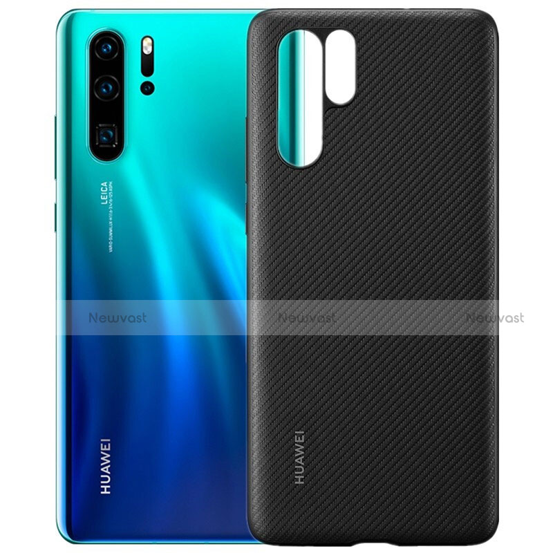 Silicone Candy Rubber TPU Twill Soft Case B02 for Huawei P30 Pro Black