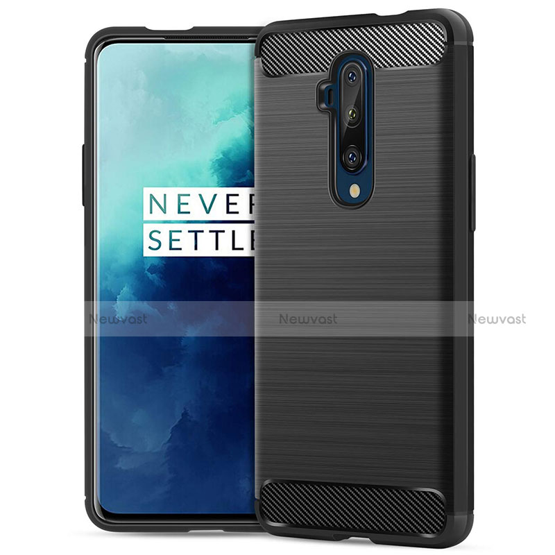 Silicone Candy Rubber TPU Twill Soft Case B02 for OnePlus 7T Pro Black