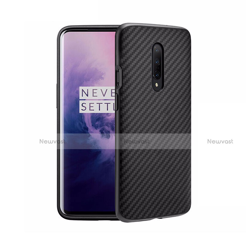 Silicone Candy Rubber TPU Twill Soft Case B02 for OnePlus 8 Black