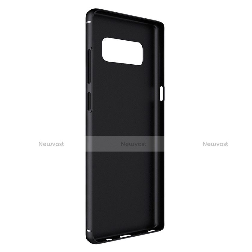 Silicone Candy Rubber TPU Twill Soft Case B02 for Samsung Galaxy Note 8 Duos N950F Black