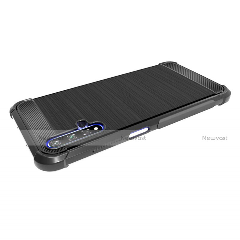 Silicone Candy Rubber TPU Twill Soft Case B03 for Huawei Nova 5T Black