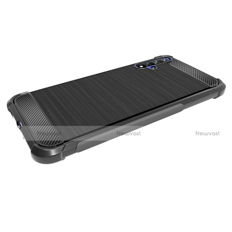 Silicone Candy Rubber TPU Twill Soft Case B03 for Huawei Nova 5T Black