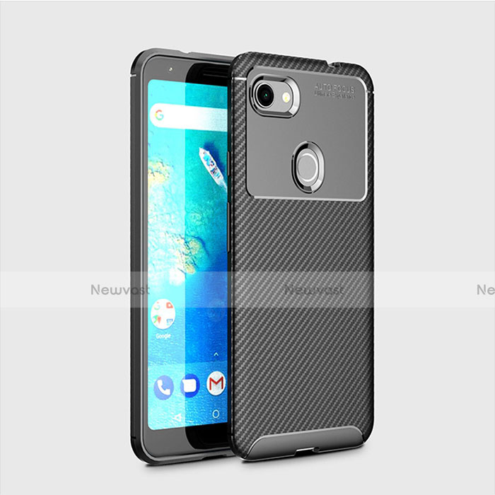 Silicone Candy Rubber TPU Twill Soft Case Cover for Google Pixel 3a Black