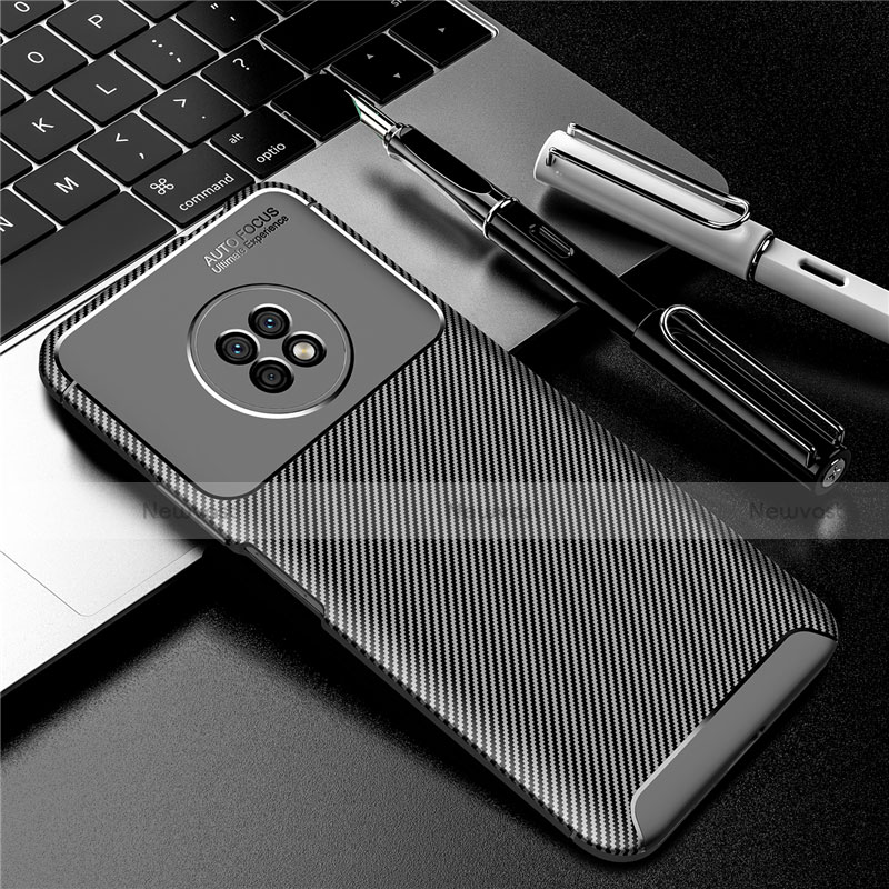 Silicone Candy Rubber TPU Twill Soft Case Cover for Huawei Enjoy 20 Plus 5G Black