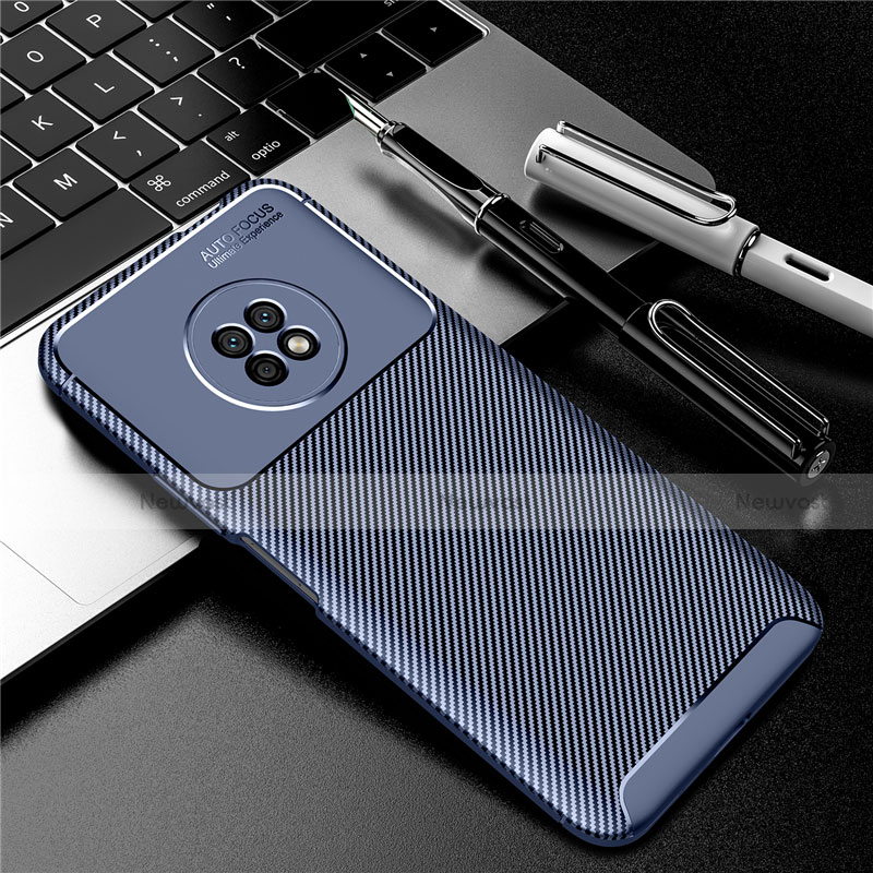 Silicone Candy Rubber TPU Twill Soft Case Cover for Huawei Enjoy 20 Plus 5G Blue