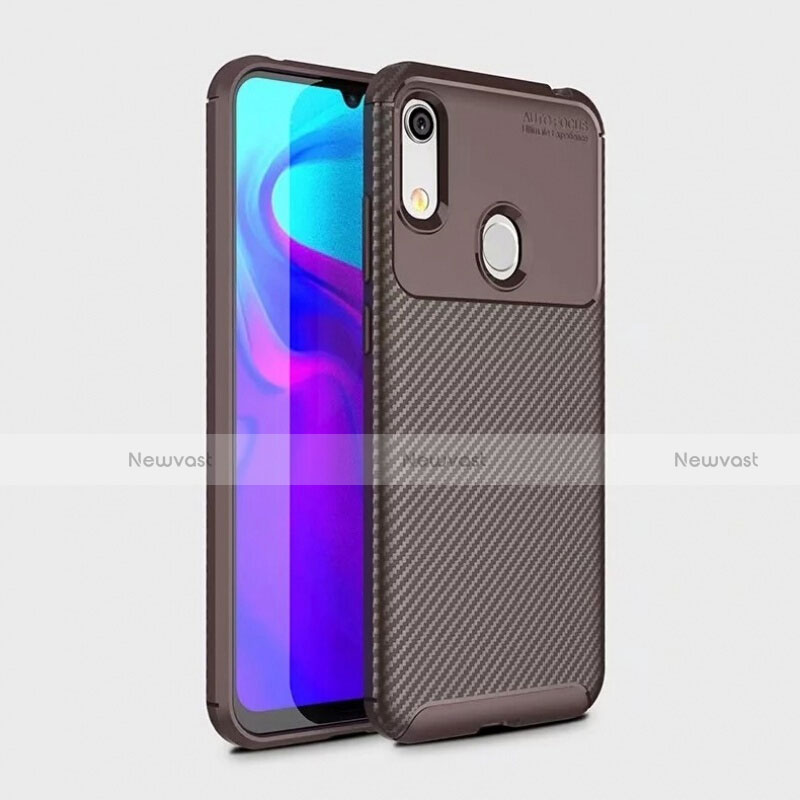 Silicone Candy Rubber TPU Twill Soft Case Cover for Huawei Honor 8A Brown