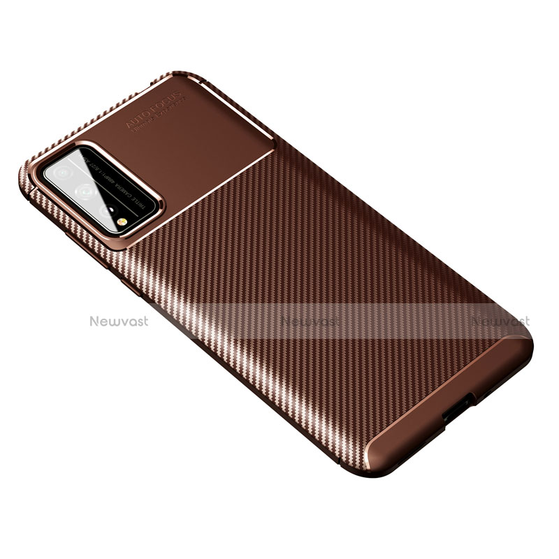 Silicone Candy Rubber TPU Twill Soft Case Cover for Huawei Honor Play4T Pro Brown