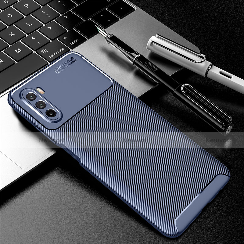 Silicone Candy Rubber TPU Twill Soft Case Cover for Huawei Mate 40 Lite 5G Blue