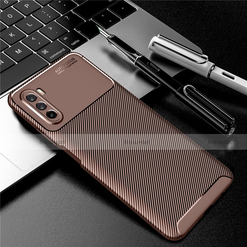 Silicone Candy Rubber TPU Twill Soft Case Cover for Huawei Mate 40 Lite 5G Brown