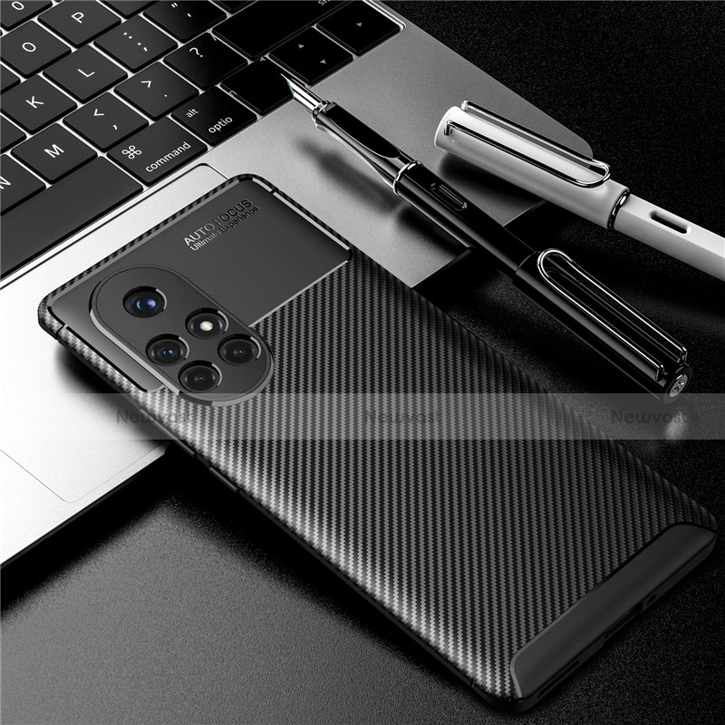 Silicone Candy Rubber TPU Twill Soft Case Cover for Huawei Nova 8 Pro 5G Black