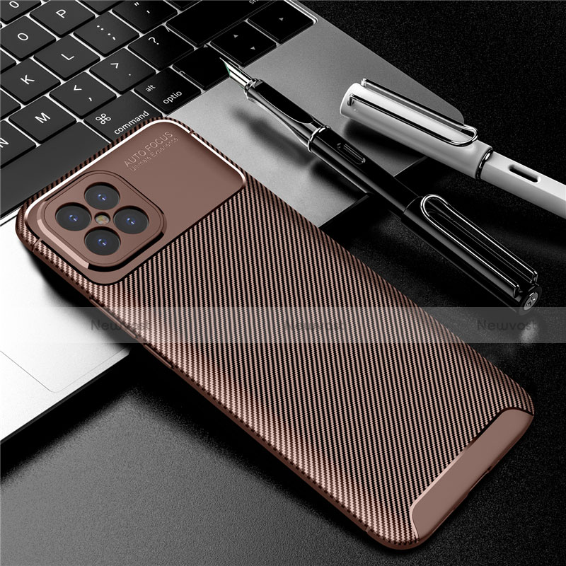 Silicone Candy Rubber TPU Twill Soft Case Cover for Huawei Nova 8 SE 5G Brown