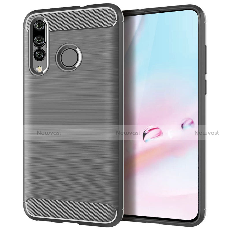 Silicone Candy Rubber TPU Twill Soft Case Cover for Huawei P30 Lite Gray