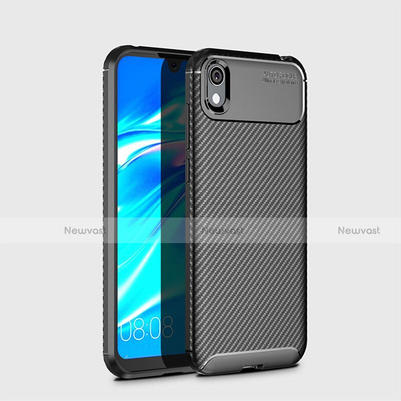 Silicone Candy Rubber TPU Twill Soft Case Cover for Huawei Y5 (2019) Black