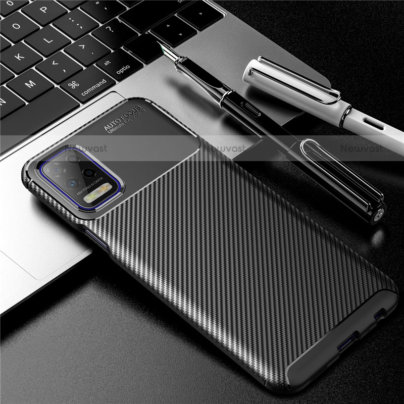 Silicone Candy Rubber TPU Twill Soft Case Cover for LG K62 Black