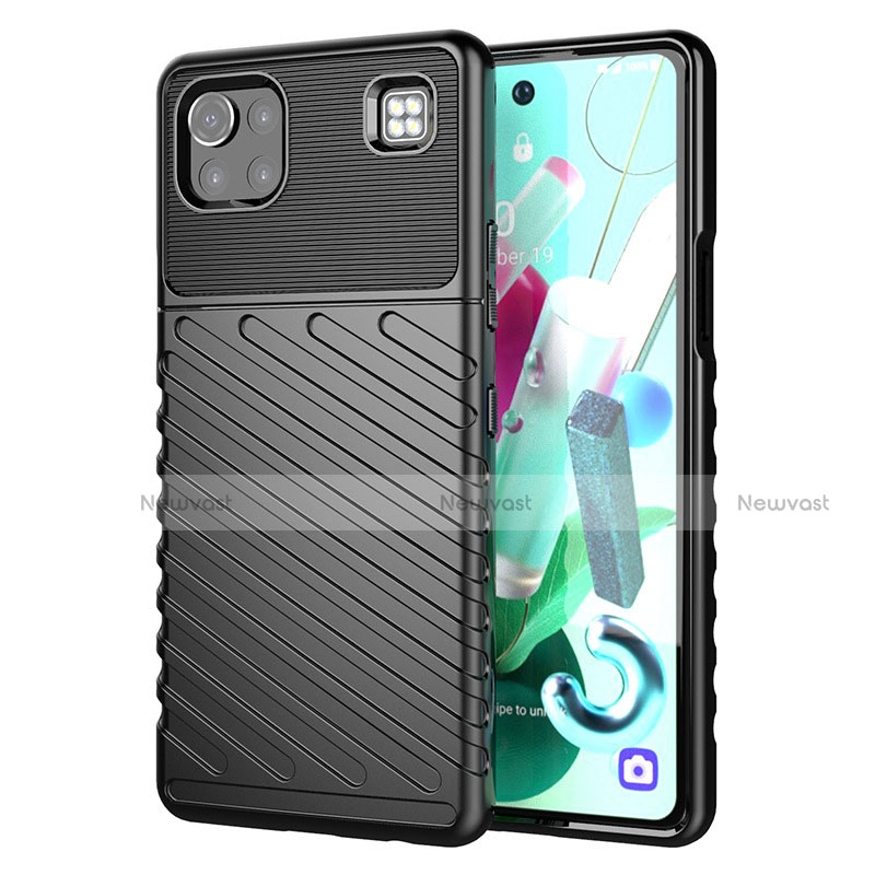 Silicone Candy Rubber TPU Twill Soft Case Cover for LG K92 5G Black