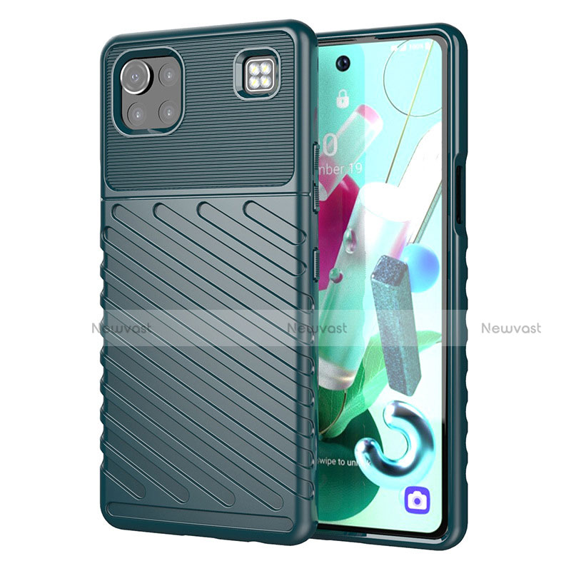 Silicone Candy Rubber TPU Twill Soft Case Cover for LG K92 5G Midnight Green