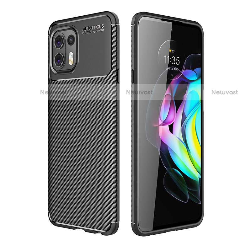 Silicone Candy Rubber TPU Twill Soft Case Cover for Motorola Moto Edge 20 Lite 5G Black