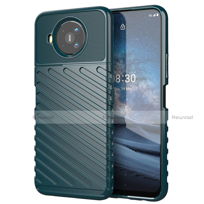 Silicone Candy Rubber TPU Twill Soft Case Cover for Nokia 8.3 5G Midnight Green