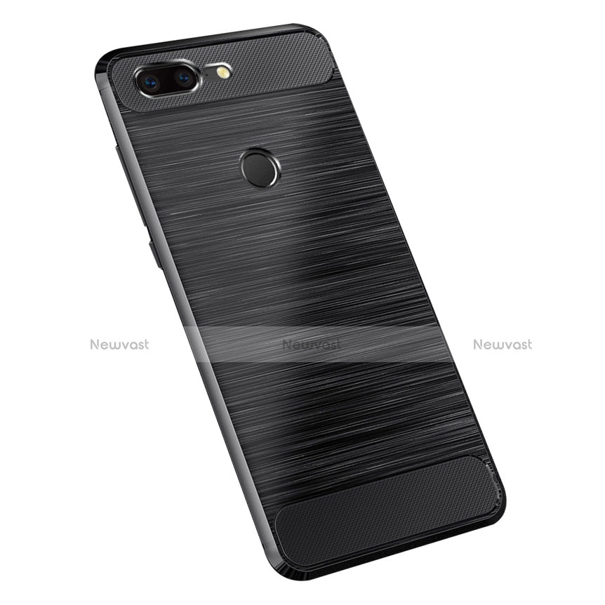 Silicone Candy Rubber TPU Twill Soft Case Cover for OnePlus 5T A5010 Black