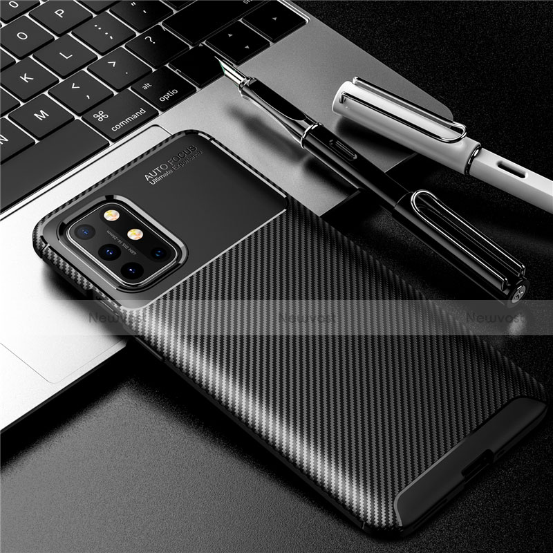 Silicone Candy Rubber TPU Twill Soft Case Cover for OnePlus 8T 5G Black