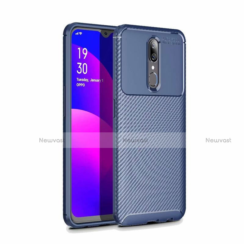 Silicone Candy Rubber TPU Twill Soft Case Cover for Oppo A9X Blue