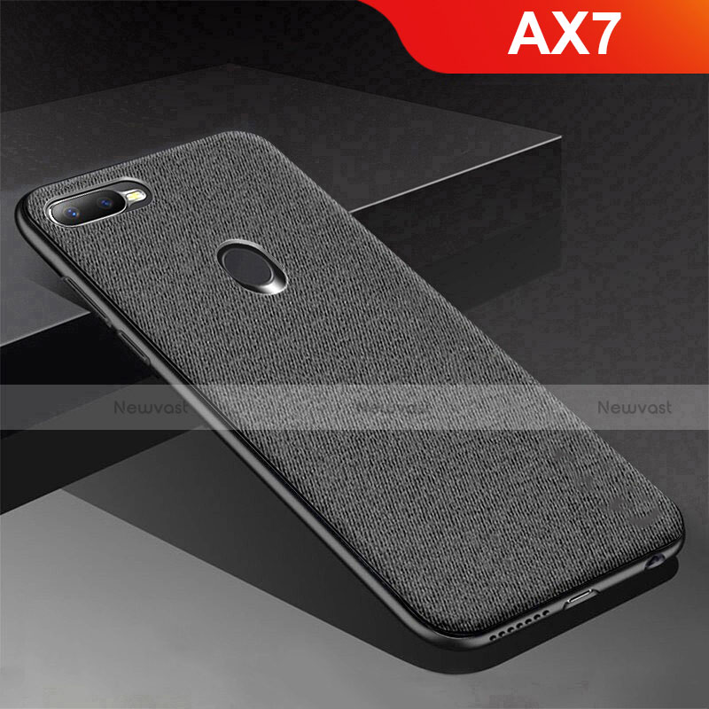 Silicone Candy Rubber TPU Twill Soft Case Cover for Oppo AX7 Black