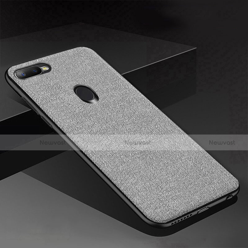 Silicone Candy Rubber TPU Twill Soft Case Cover for Oppo AX7 Gray